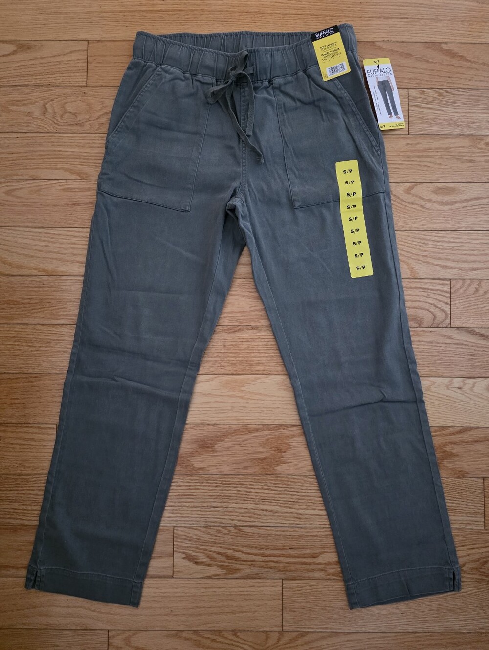 Buffalo David Bitton Gray Drawstring Jogger Pants, Small
